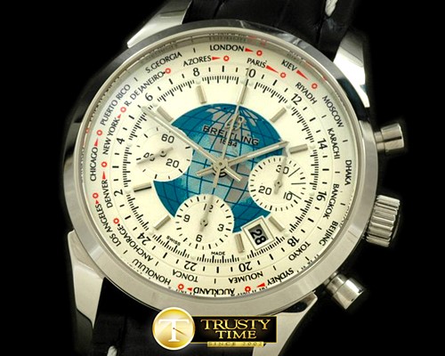 브라이틀링 TransOcean Unitime Chrono SS/LE White A7750 -BSW0209B