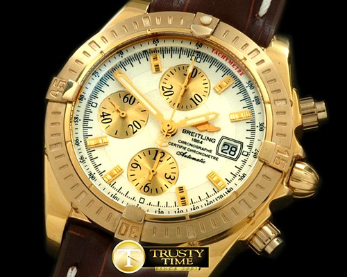 브라이틀링 Chronomat Evo YG/LE White Sticks A7750 28800bph -BSW0211A
