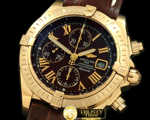 브라이틀링 Chronomat Evo YG/LE Brown Roman A7750 28800bph -BSW0211D