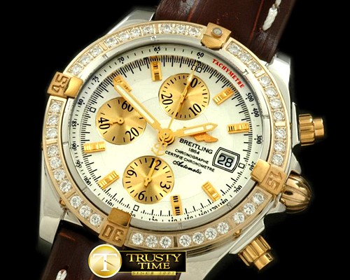 브라이틀링 Chronomat Evo SS/LE White Sticks A7750 28800bph -BSW0213A