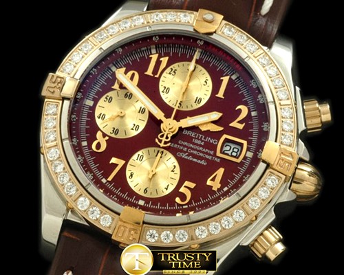 브라이틀링 Chronomat Evo SS/LE Brown Num A7750 28800bph -BSW0213E