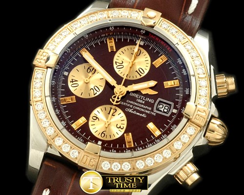 브라이틀링 Chronomat Evo SS/LE Brown Sticks A7750 28800bph -BSW0213F