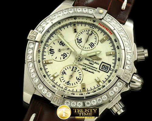 브라이틀링 Chronomat Evo SS/LE White Sticks A7750 28800bph -BSW0215A