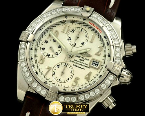 브라이틀링 Chronomat Evo SS/LE White Num A7750 28800bph -BSW0215B