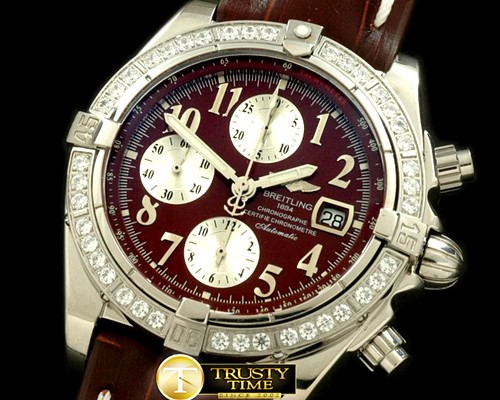 브라이틀링 Chronomat Evo SS/LE Brown Num A7750 28800bph -BSW0215C