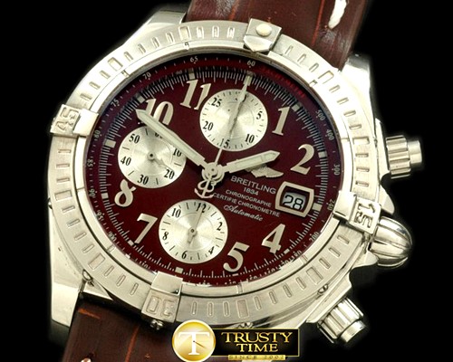 브라이틀링 Chronomat Evo SS/LE Brown Num A7750 28800bph -BSW0215D