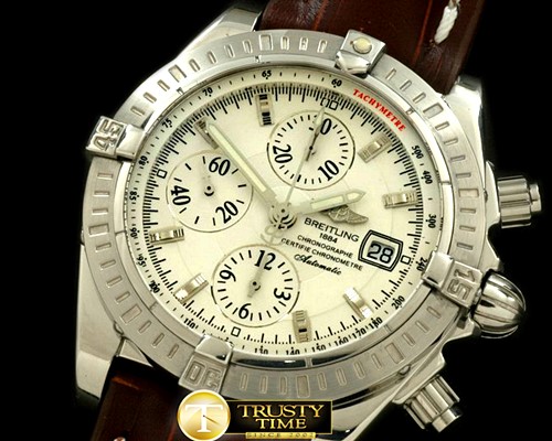 브라이틀링 Chronomat Evo SS/LE White Sticks A7750 28800bph -BSW0215E