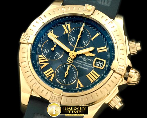 브라이틀링 Chronomat Evo YG/RU Blue Roman A7750 28800bph -BSW0216B