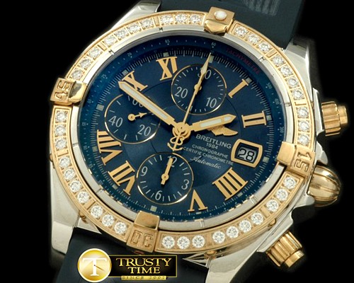 브라이틀링 Chronomat Evo SS/RU Blue Roman A7750 28800bph -BSW0218A