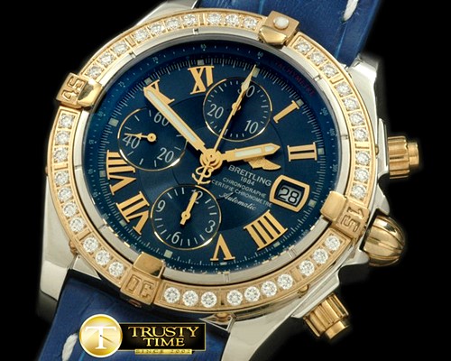 브라이틀링 Chronomat Evo SS/LE Blue Roman A7750 28800bph -BSW0218E