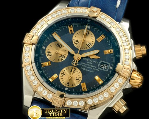 브라이틀링 Chronomat Evo SS/LE Blue Sticks A7750 28800bph -BSW0218F