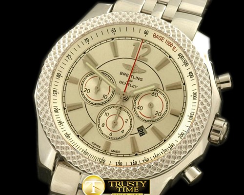 브라이틀링 Bentley Barnato Chrono SS/SS White A7750 Sec@3 -BSW0226A