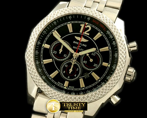 브라이틀링 Bentley Barnato Chrono SS/SS Black A7750 Sec@3 -BSW0226B