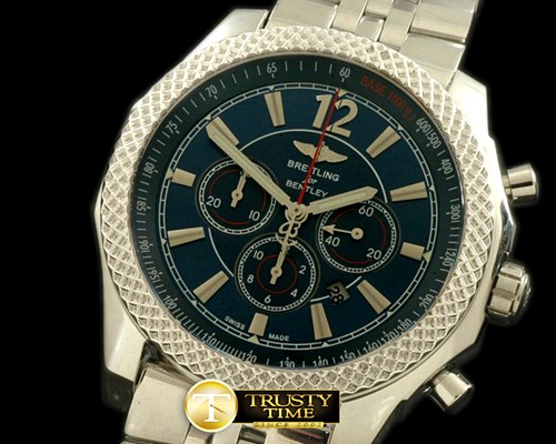 브라이틀링 Bentley Barnato Chrono SS/SS Blue A7750 Sec@3 -BSW0226C