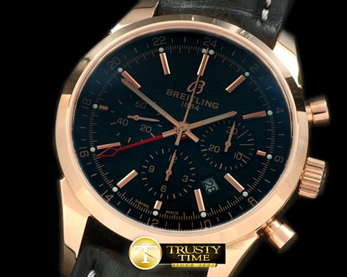 브라이틀링 Transocean Chrono/GMT Men RG/LE Black A7750 28800 -BSW0230A