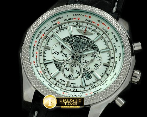 브라이틀링 Bentley Unitime Chrono SS/LE White Jap OS20 Qtz -BSW0236B