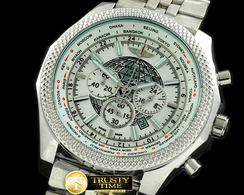 브라이틀링 Bentley Unitime Chrono SS/SS White Jap OS20 Qtz -BSW0237A