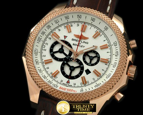 브라이틀링 Bentley Barnato Chrono RG/LE White A7750 Sec@3 -BSW0239A