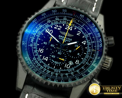 브라이틀링 Navitimer Cosmonaute PVD/LE Black/Ylw Jap OS20 Qtz -BSW0242B