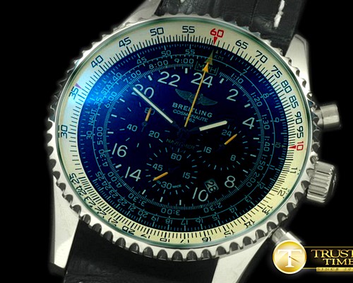 브라이틀링 Navitimer Cosmonaute SS/LE Black/Ylw Jap OS20 Qtz -BSW0243B