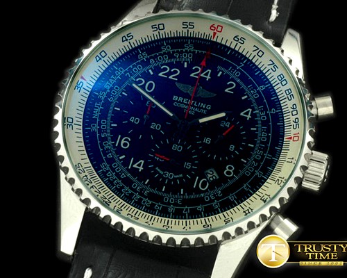 브라이틀링 Navitimer Cosmonaute SS/LE Black/Red Jap OS20 Qtz -BSW0243D