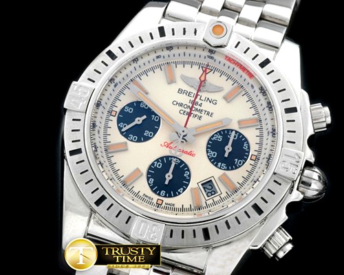 브라이틀링 Chronomat B01 SS/SS White Sticks A7750 28800bph -BSW0257C