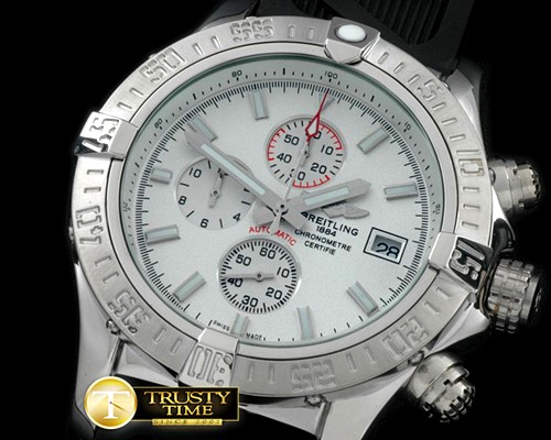 브라이틀링 Super Avenger SS/RU White Stk Jap OS20 -BSW0261A