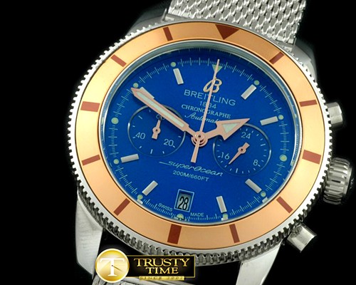 브라이틀링 2010 Heritage Chrono SS/ME Blue Jap OS20 -BSW0264E
