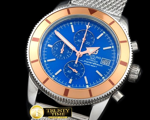 브라이틀링 Heritage Chrono SS/ME Blue Jap OS20 -BSW0264F