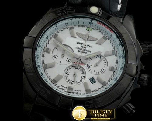 브라이틀링 Chronomat B01 PVD/LE White Stick Jap OS20 Qtz -BSW0267B