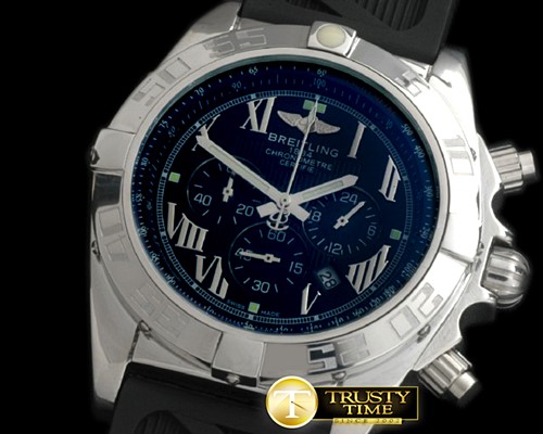 브라이틀링 Chronomat B01 SS/RU Black Roman Jap OS20 Qtz -BSW0268F