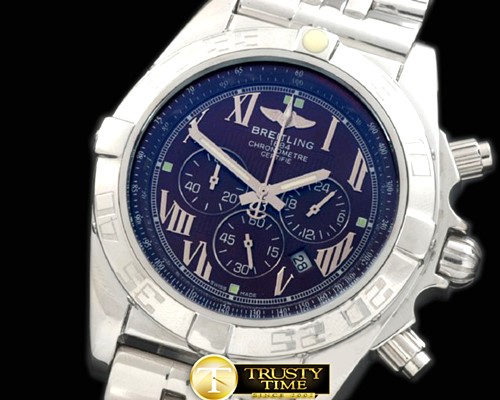 브라이틀링 Chronomat B01 SS/RU Blue Roman Jap OS20 Qtz -BSW0270C