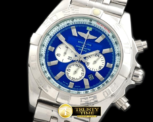 브라이틀링 Chronomat B01 SS/RU Blue Stick Jap OS20 Qtz -BSW0270F