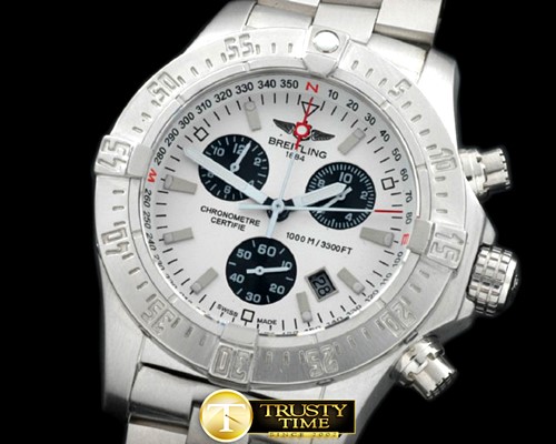 브라이틀링 Seawolf Chrono SS/SS White Stk Swiss Eta Qtz 251.262 -BSW0271A