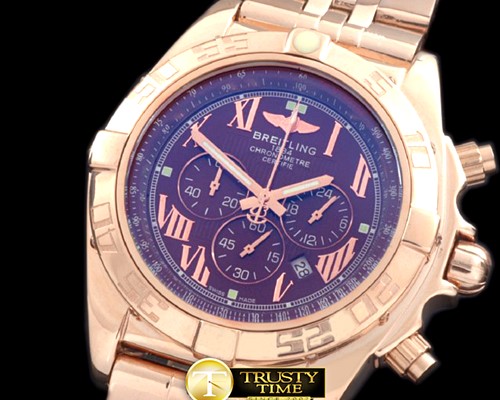 브라이틀링 Chronomat B01 RG/RG Brown Roman Jap OS20 Qtz -BSW0273C