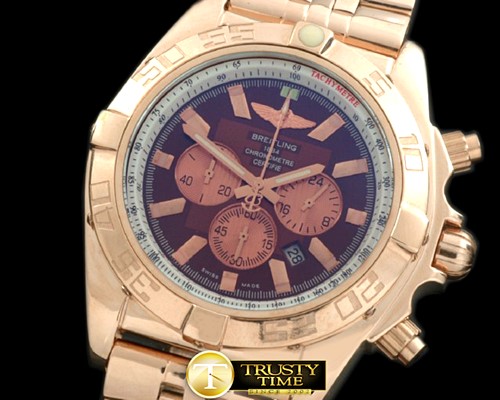 브라이틀링 Chronomat B01 RG/RG Brown Stick Jap OS20 Qtz -BSW0273F