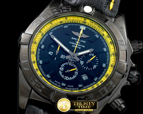 브라이틀링 Chronomat B01 PVD/RU Blue/Yellow Stick Jap OS20 Qtz -BSW0275A
