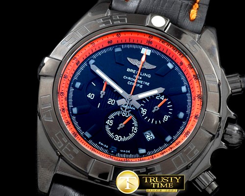 브라이틀링 Chronomat B01 PVD/RU Blue/Orange Stick Jap OS20 Qtz -BSW0275B