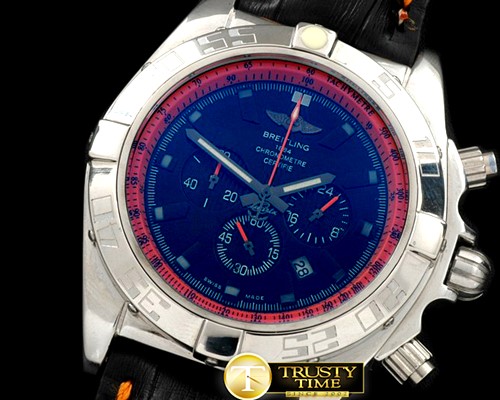 브라이틀링 Chronomat B01 SS/RU Blue/Orange Stick Jap OS20 Qtz -BSW0276B