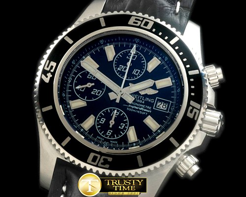 브라이틀링 Superocean Abyss 44 SS/LE Blk/Wht A7750 -BSW0304A