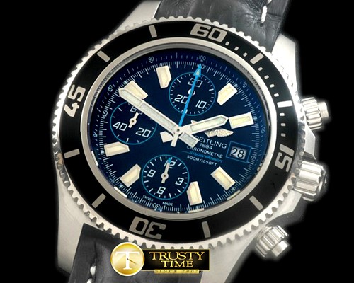 브라이틀링 Superocean Abyss 44 SS/LE Blk/Blue A7750 -BSW0304D