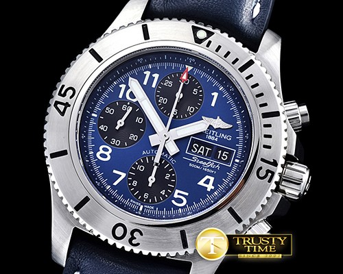 브라이틀링 SuperOcean SteelFish Chrono SS/LE Blue/Blk A7750 -BSW0329A