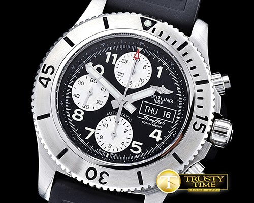 브라이틀링 SuperOcean SteelFish Chrono SS/RU Blk/Wht A7750 -BSW0329C