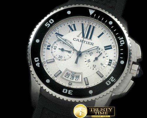 까르띠에 Calibre de Cartier DChrono SS/RU White OS20 -CAR0326A