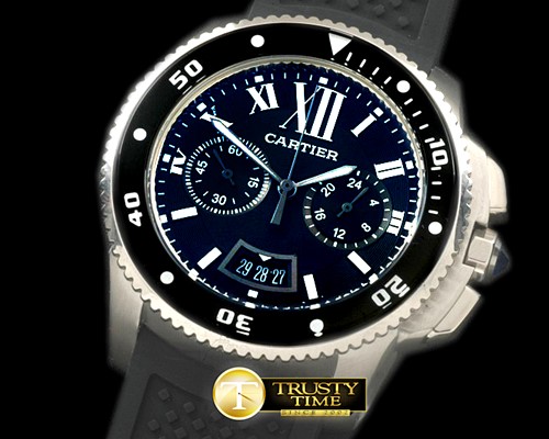 까르띠에 Calibre de Cartier DChrono SS/RU Black OS20 -CAR0326B