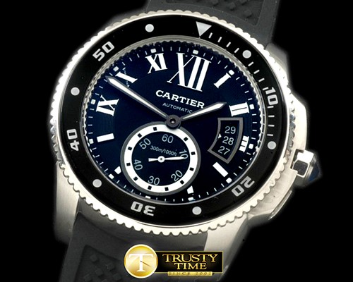 까르띠에 Calibre de Cartier Diver SS/RU Black A2813 -CAR0326D