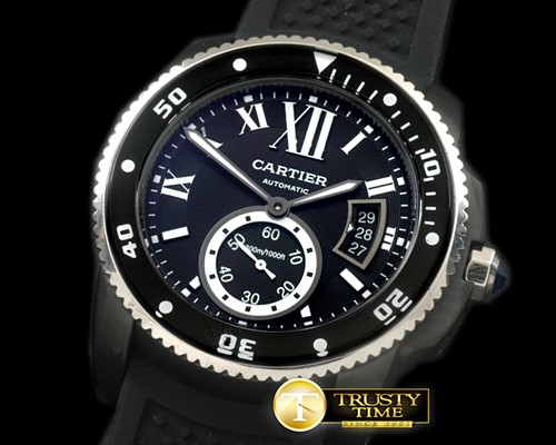까르띠에 Calibre de Cartier Diver PVD/RU Black A2813 -CAR0329B