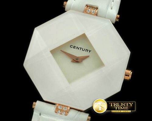 센츄리 Empire Ladies RG/LE White Swiss Qtz -CEN001C