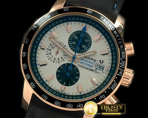 쇼파드 Monaco Historique Chrono RG/LE White Jap OS20 Qtz -CH120