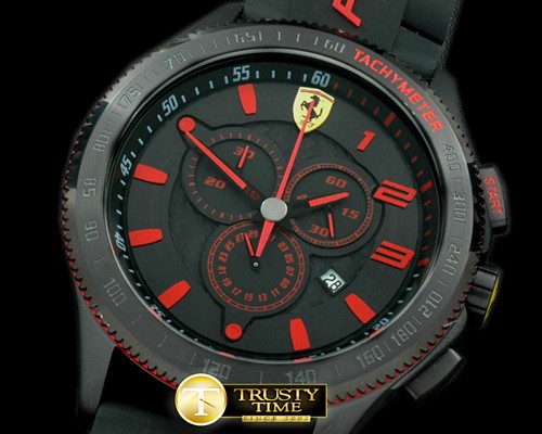 페라리 Scuderia Chronograph PVD/RU Black/Red jap Qtz -FERR001A